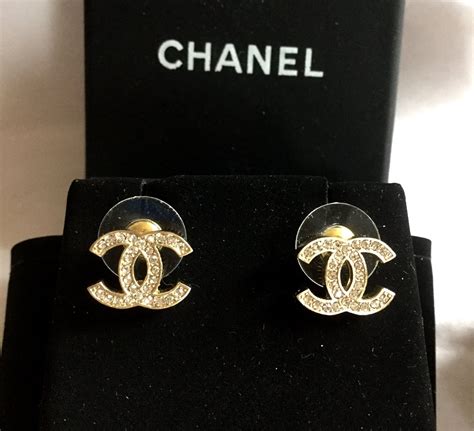 chanel cc earring studs|authentic Chanel stud earrings.